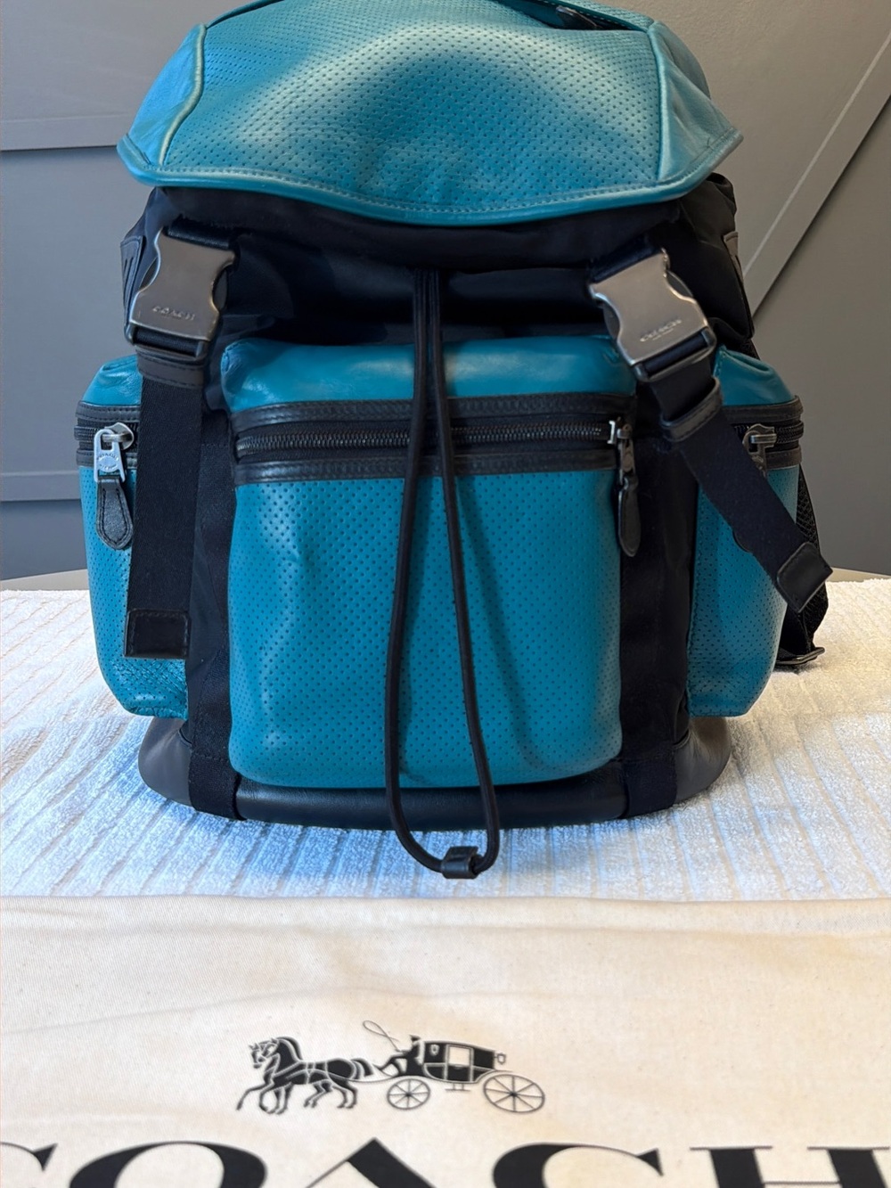 Coach Terrain Trek Seagreen/Teal Men’s Backpack - Includes Dust Bag